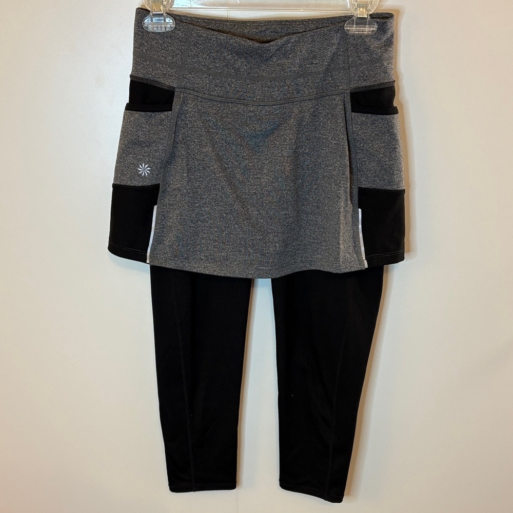 Athleta Gray and Black Skort Leggings